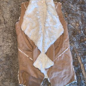 Tan Suede Flowy Vest